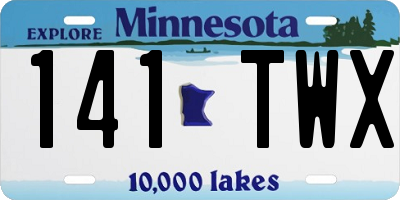 MN license plate 141TWX