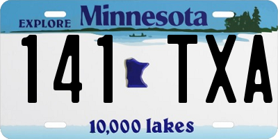 MN license plate 141TXA