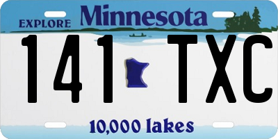 MN license plate 141TXC