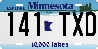 MN license plate 141TXD