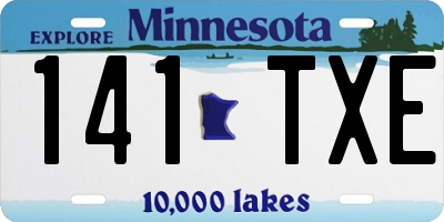 MN license plate 141TXE