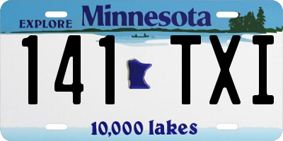 MN license plate 141TXI