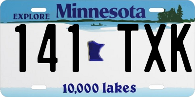 MN license plate 141TXK