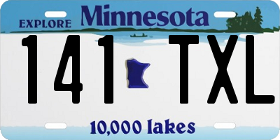 MN license plate 141TXL