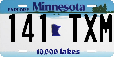 MN license plate 141TXM