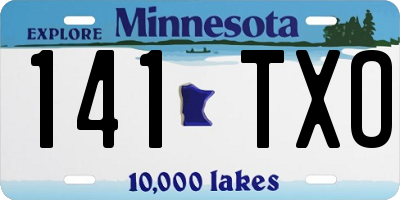 MN license plate 141TXO