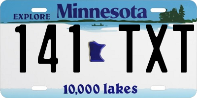 MN license plate 141TXT