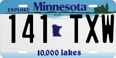 MN license plate 141TXW