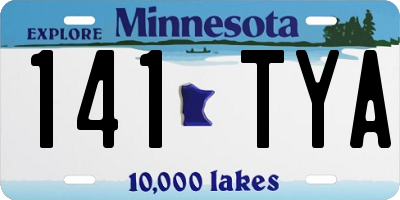 MN license plate 141TYA