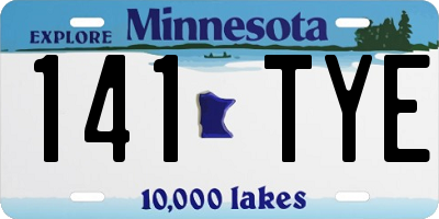 MN license plate 141TYE