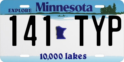 MN license plate 141TYP
