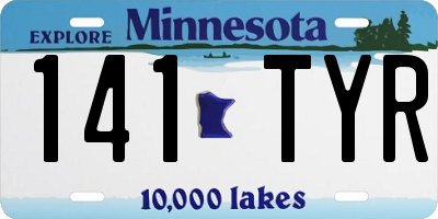 MN license plate 141TYR