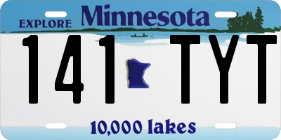 MN license plate 141TYT