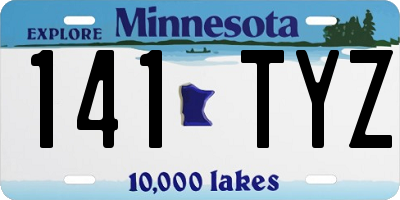 MN license plate 141TYZ