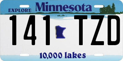 MN license plate 141TZD