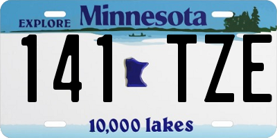 MN license plate 141TZE