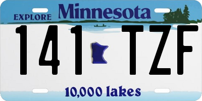 MN license plate 141TZF
