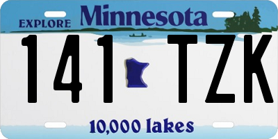 MN license plate 141TZK