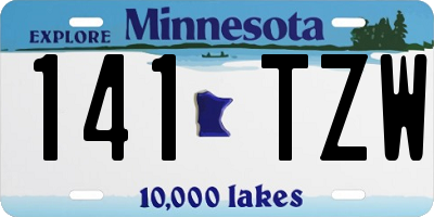MN license plate 141TZW