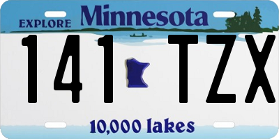 MN license plate 141TZX