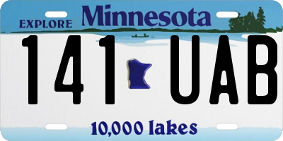 MN license plate 141UAB