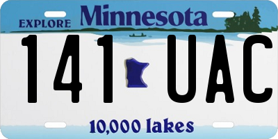 MN license plate 141UAC
