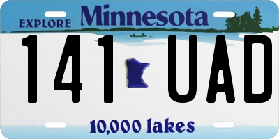 MN license plate 141UAD