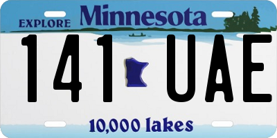 MN license plate 141UAE