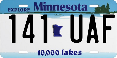 MN license plate 141UAF
