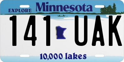 MN license plate 141UAK