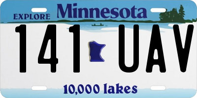 MN license plate 141UAV