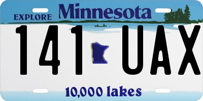 MN license plate 141UAX