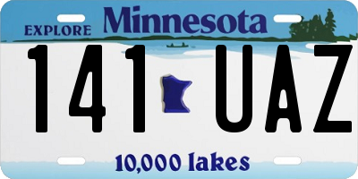 MN license plate 141UAZ