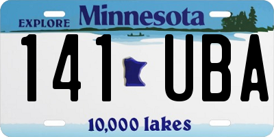 MN license plate 141UBA