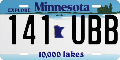 MN license plate 141UBB