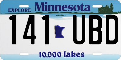 MN license plate 141UBD