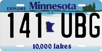 MN license plate 141UBG
