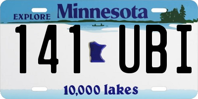 MN license plate 141UBI