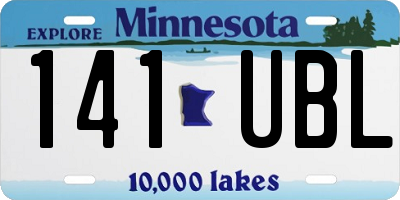 MN license plate 141UBL