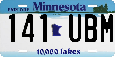 MN license plate 141UBM
