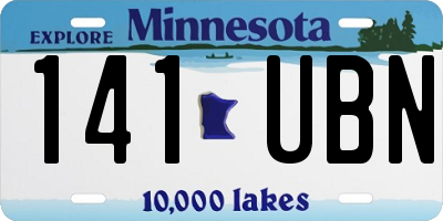 MN license plate 141UBN