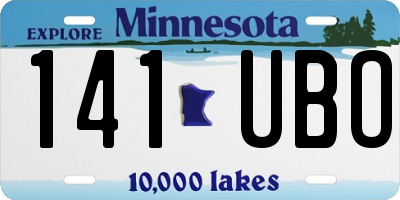 MN license plate 141UBO