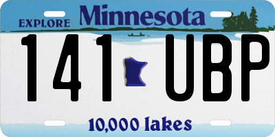MN license plate 141UBP