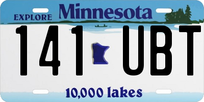MN license plate 141UBT