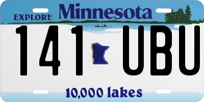 MN license plate 141UBU