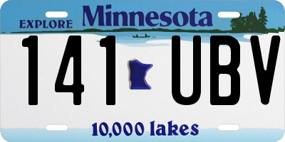 MN license plate 141UBV