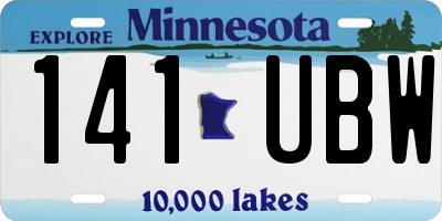 MN license plate 141UBW