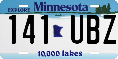 MN license plate 141UBZ