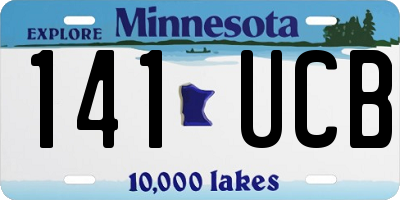 MN license plate 141UCB