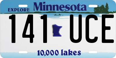 MN license plate 141UCE